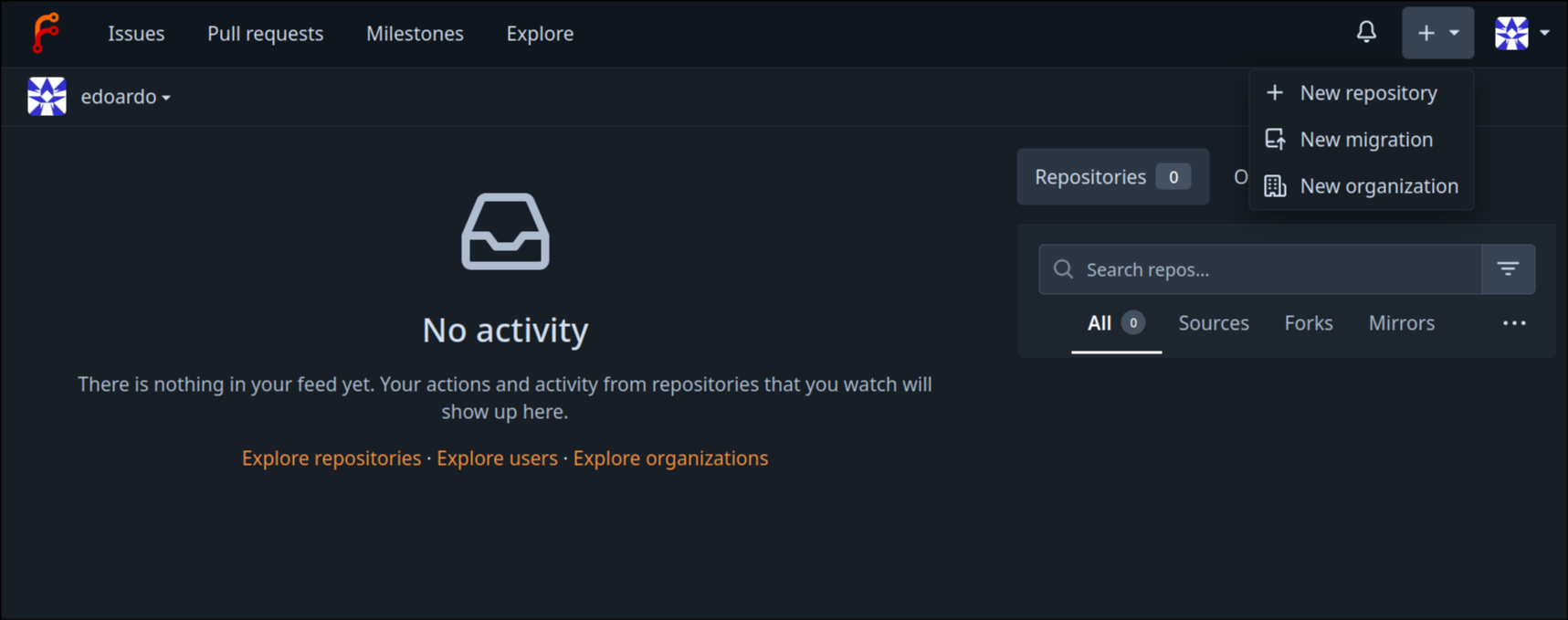 Forgejo installato con successo